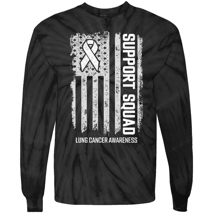 Lung Cancer Support Squad Lung Cancer Awareness Tie-Dye Long Sleeve Shirt