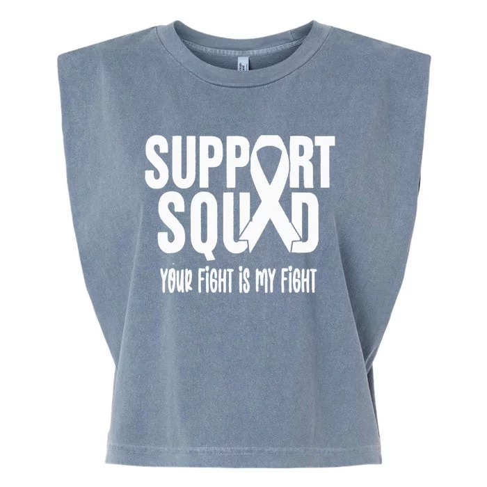 Lung Cancer Support Squad Lung Cancer Awareness Garment-Dyed Women's Muscle Tee