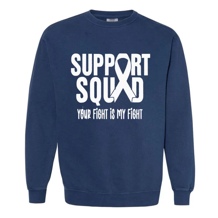 Lung Cancer Support Squad Lung Cancer Awareness Garment-Dyed Sweatshirt