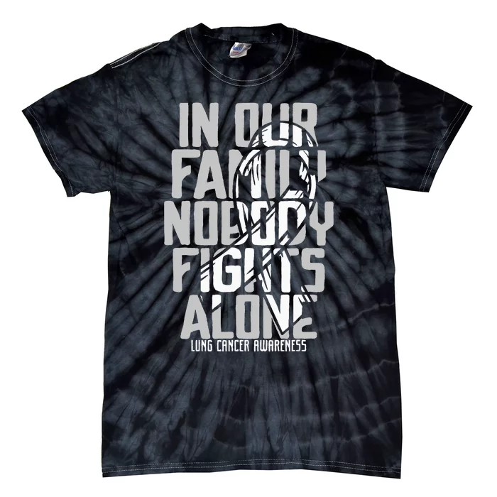 Lung Cancer Support White Family Lung Cancer Awareness Tie-Dye T-Shirt