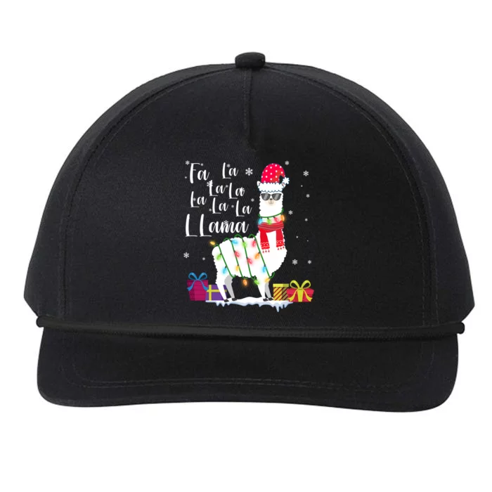 Llama Christmas Sweater Fa La La Lama Funny Xcute Giftmas Lover Gift Snapback Five-Panel Rope Hat