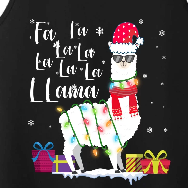 Llama Christmas Sweater Fa La La Lama Funny Xcute Giftmas Lover Gift Performance Tank