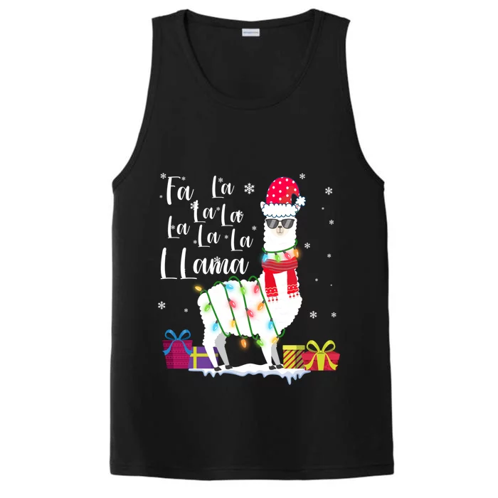 Llama Christmas Sweater Fa La La Lama Funny Xcute Giftmas Lover Gift Performance Tank