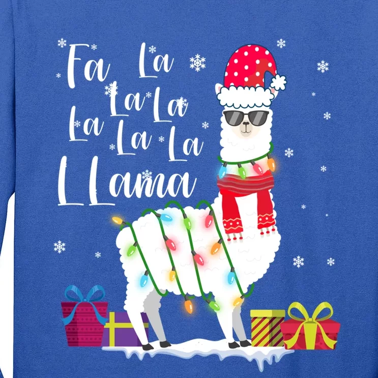 Llama Christmas Sweater Fa La La Lama Funny Xcute Giftmas Lover Gift Tall Long Sleeve T-Shirt