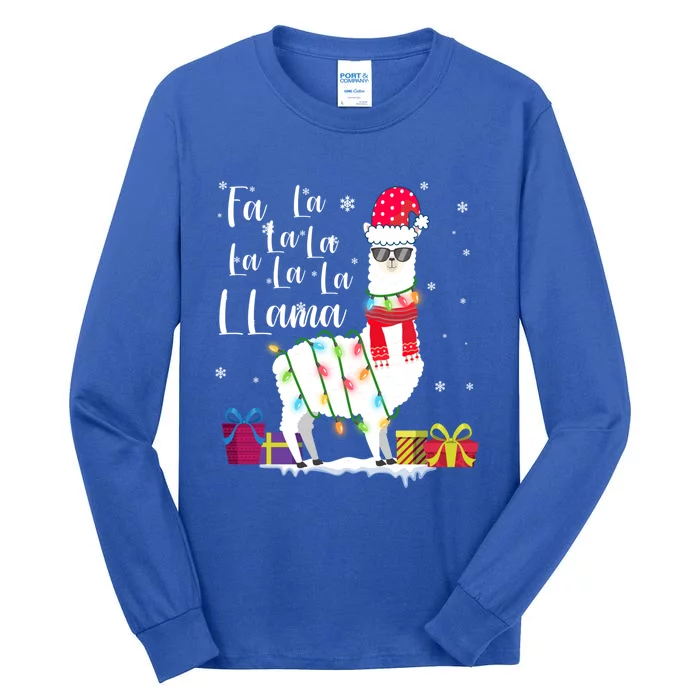 Llama Christmas Sweater Fa La La Lama Funny Xcute Giftmas Lover Gift Tall Long Sleeve T-Shirt