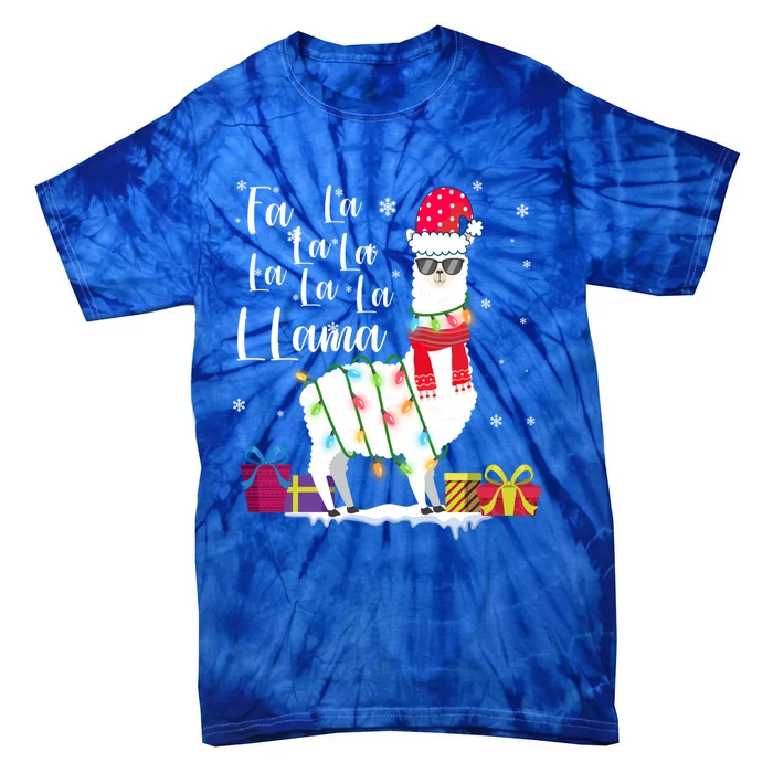 Llama Christmas Sweater Fa La La Lama Funny Xcute Giftmas Lover Gift Tie-Dye T-Shirt