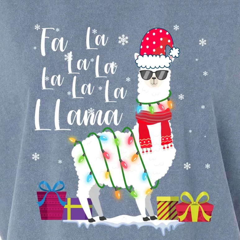 Llama Christmas Sweater Fa La La Lama Funny Xcute Giftmas Lover Gift Garment-Dyed Women's Muscle Tee