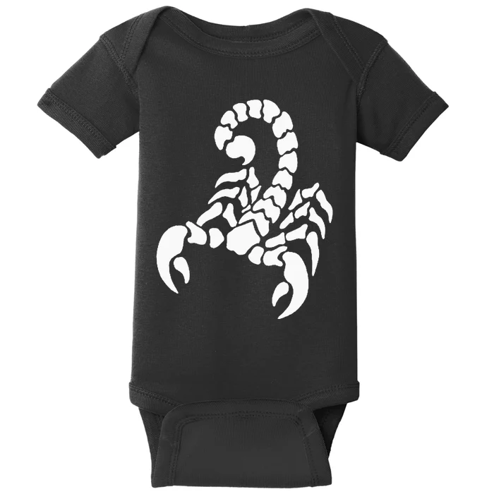 Left Chest Scorpio Design Funny Arachnologist Scorpion Baby Bodysuit