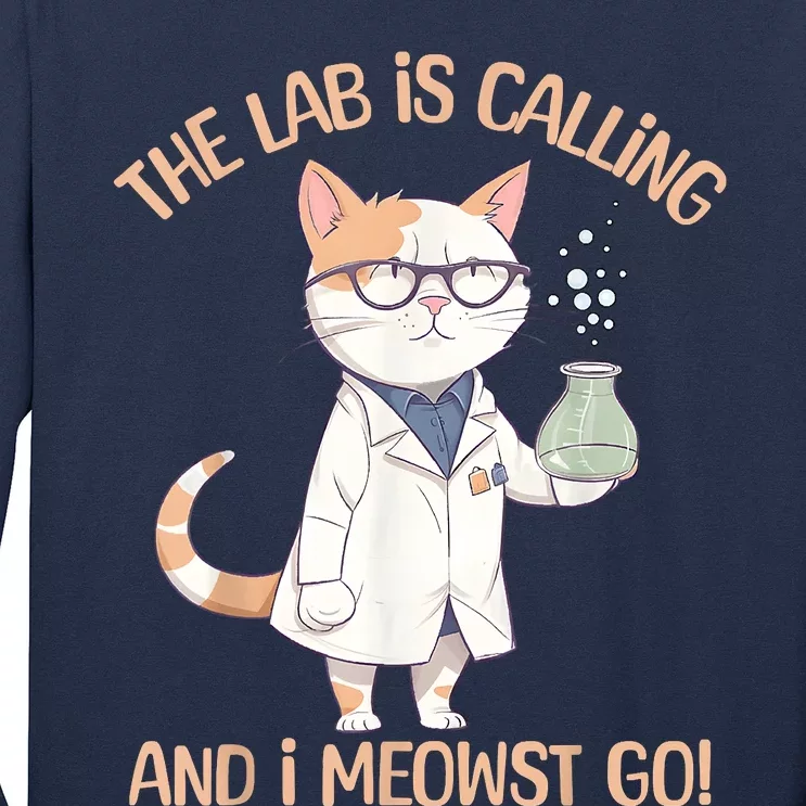 Lab Calling Science Funny Lab Cat Laboratory Chemistry Long Sleeve Shirt