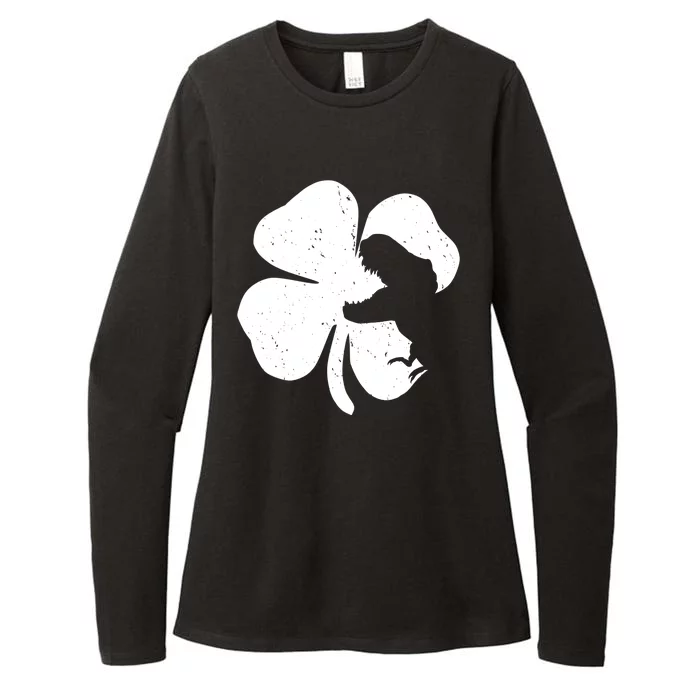 Lucky Clover St Patrick's Dinosaur Womens CVC Long Sleeve Shirt