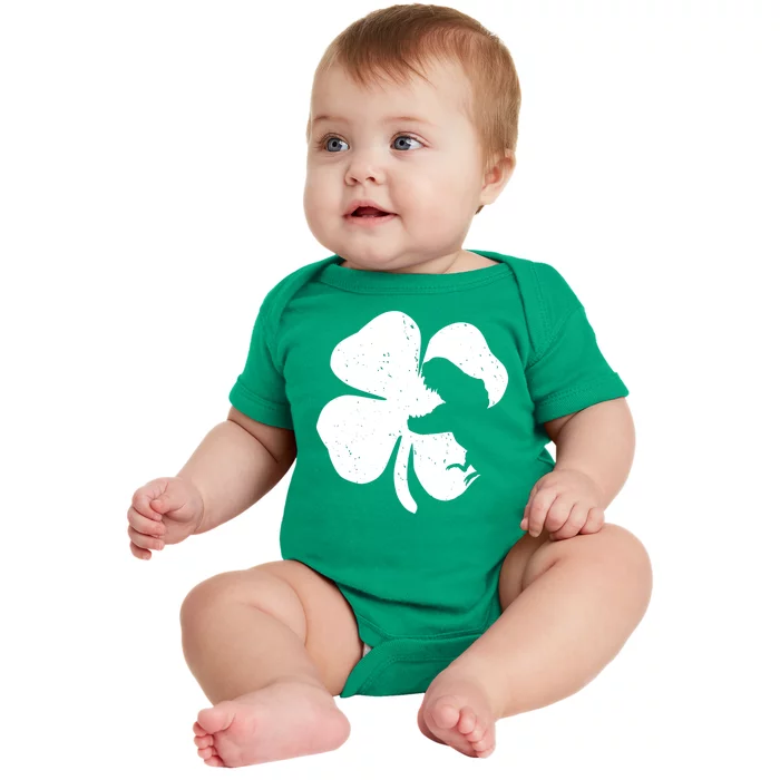 Lucky Clover St Patrick's Dinosaur Baby Bodysuit