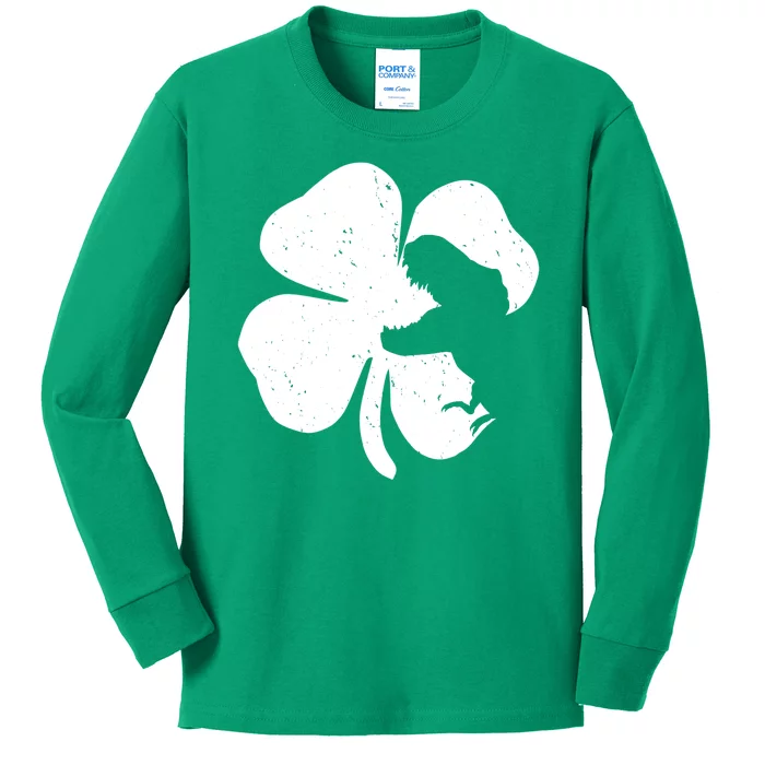 Lucky Clover St Patrick's Dinosaur Kids Long Sleeve Shirt