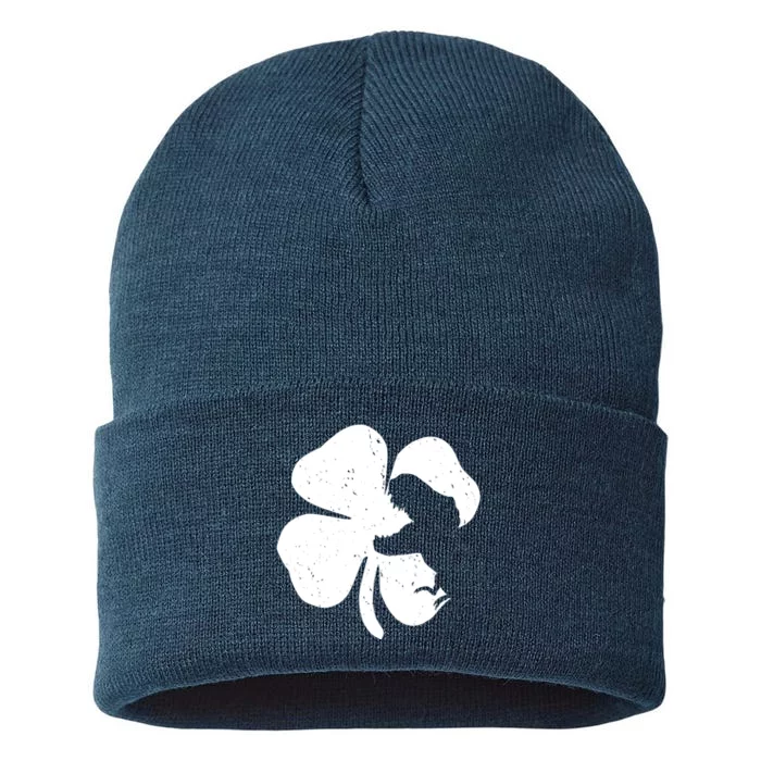 Lucky Clover St Patrick's Dinosaur Sustainable Knit Beanie