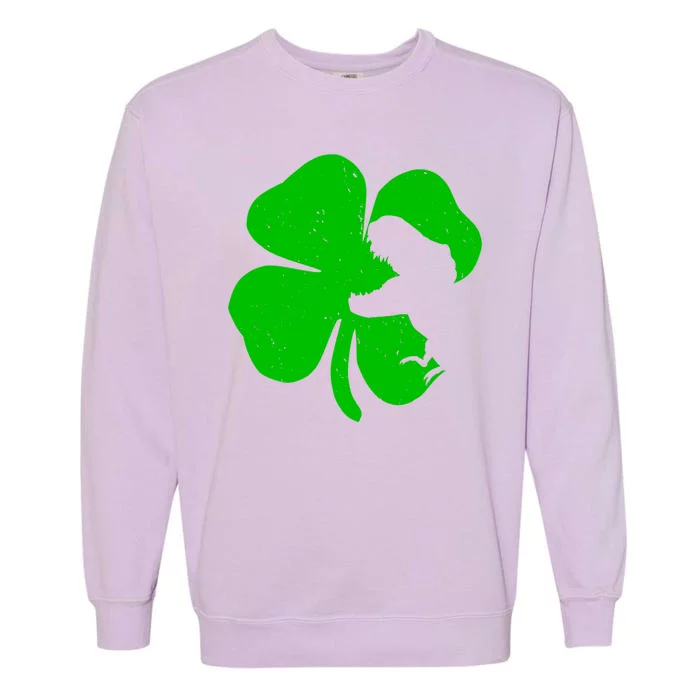 Lucky Clover St Patrick's Dinosaur Garment-Dyed Sweatshirt