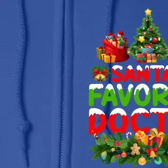 Lighting Christmas SantaS Favorite Doctor Xmas Gift Full Zip Hoodie