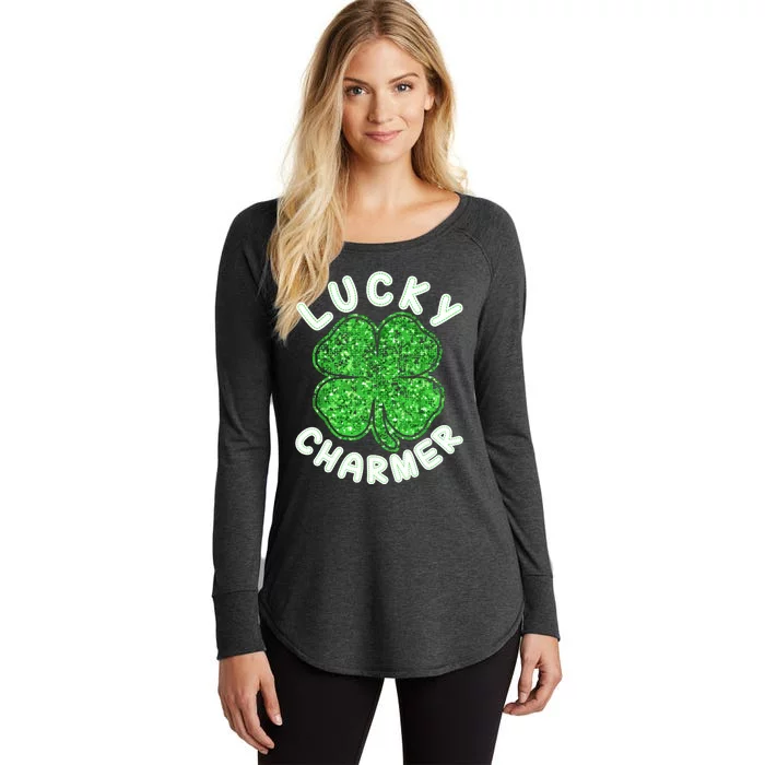 Lucky Charmer St Patricks Day Shamrock Women's Perfect Tri Tunic Long Sleeve Shirt