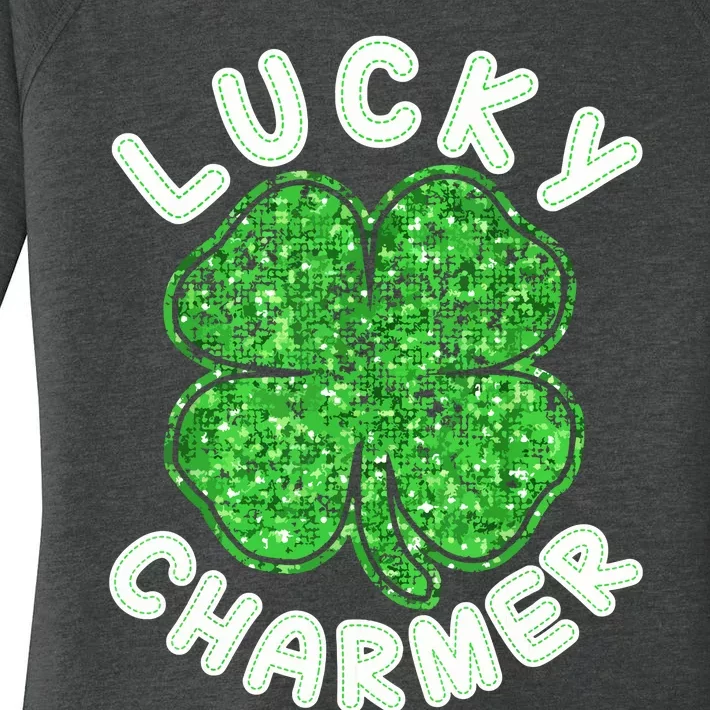 Lucky Charmer St Patricks Day Shamrock Women's Perfect Tri Tunic Long Sleeve Shirt