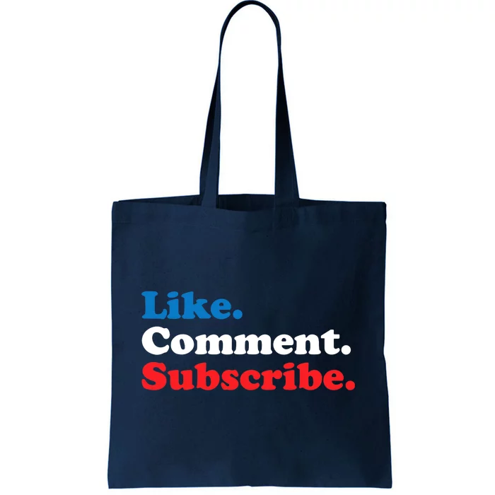 Like Comment Subscribe Vlogger Social Media Blogger Tote Bag