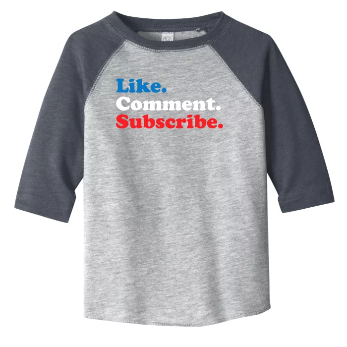 Like Comment Subscribe Vlogger Social Media Blogger Toddler Fine Jersey T-Shirt