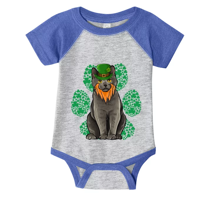 Leprechaun Chartreux St Patricks Day Shamrock Paw Gift Infant Baby Jersey Bodysuit