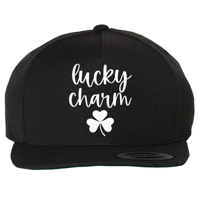 Lucky Charm Shamrock green St Patricks Day Wool Snapback Cap