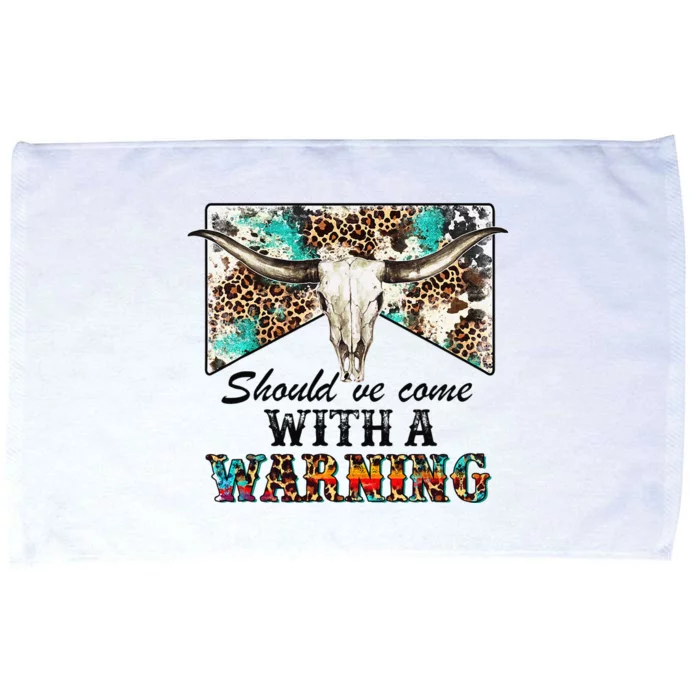 Leopard Cow Skull Should've Come With A Warning Western Microfiber Hand Towel