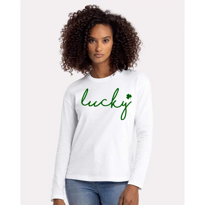 Lucky Clover St Patrick's Day Womens Cotton Relaxed Long Sleeve T-Shirt