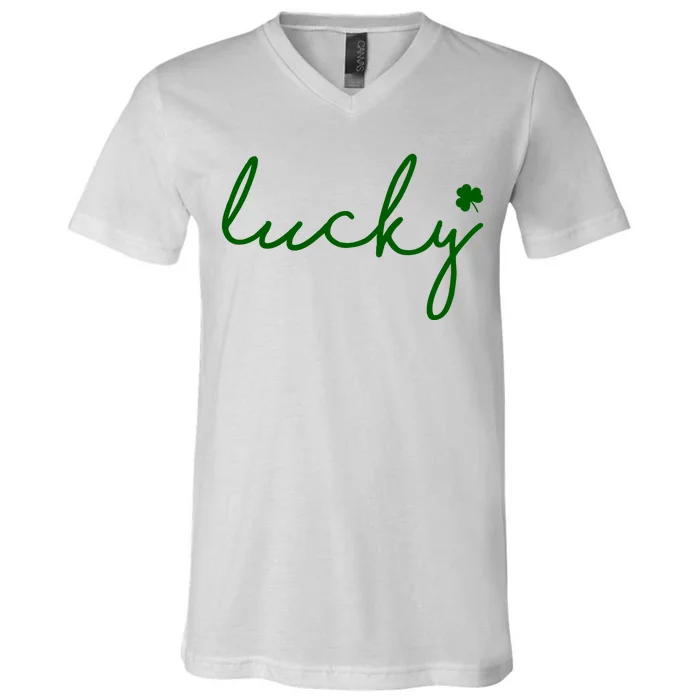 Lucky Clover St Patrick's Day V-Neck T-Shirt