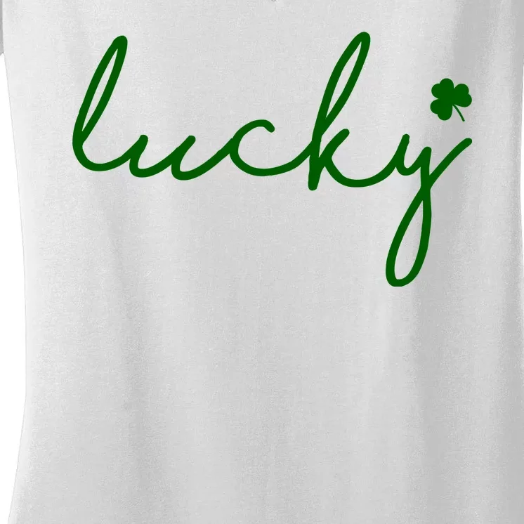 Lucky Clover St Patrick's Day Women's V-Neck T-Shirt