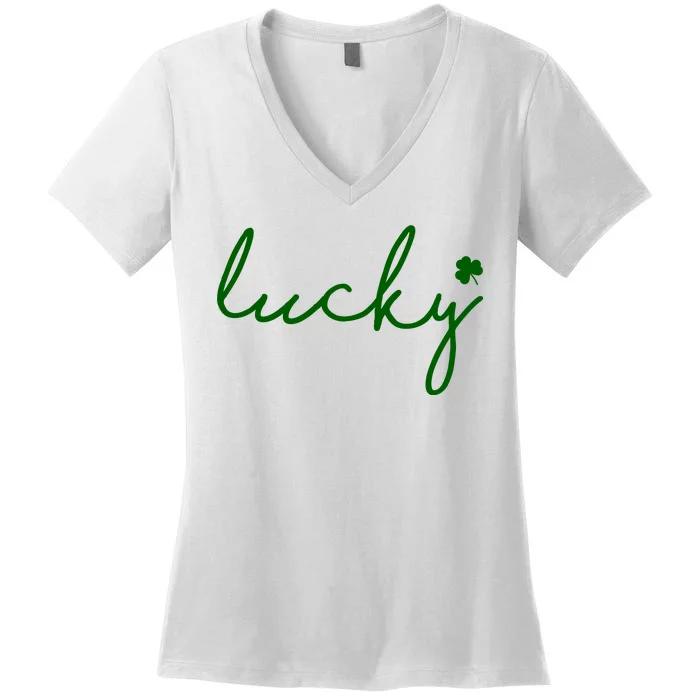 Lucky Clover St Patrick's Day Women's V-Neck T-Shirt