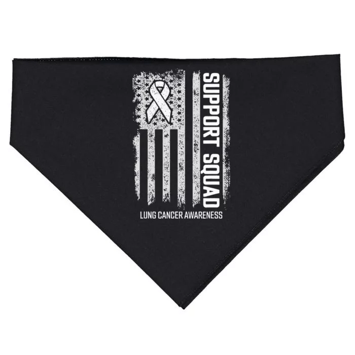 Lung Cancer Shirts Support Squad Lung Cancer Awareness USA-Made Doggie Bandana