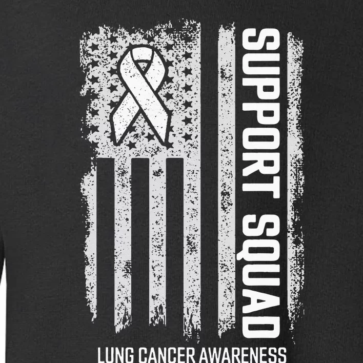 Lung Cancer Shirts Support Squad Lung Cancer Awareness Toddler Sweatshirt