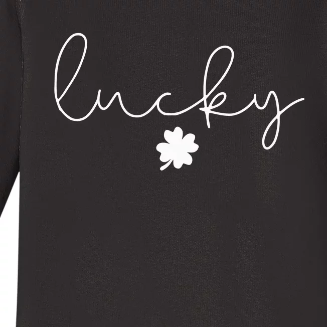 Lucky Clover St Patricks Day Baby Long Sleeve Bodysuit