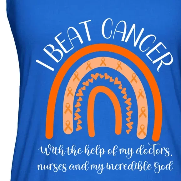 Leukemia Cancer Survivor End Chemo I Beat Cancer Awareness Gift Ladies Essential Flowy Tank