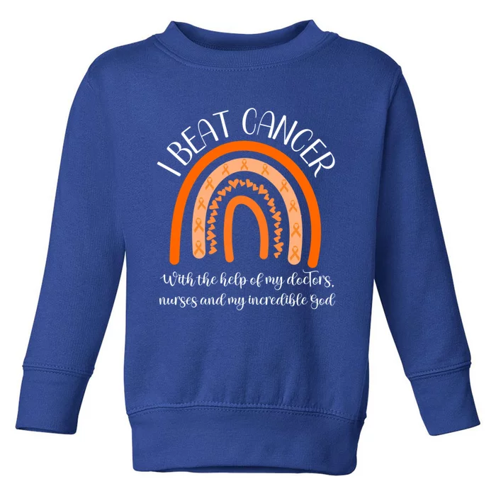 Leukemia Cancer Survivor End Chemo I Beat Cancer Awareness Gift Toddler Sweatshirt