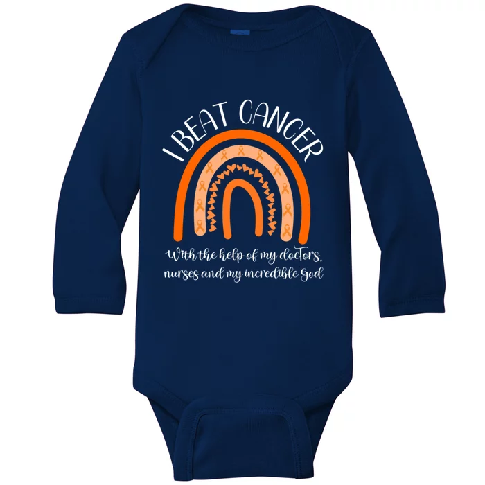 Leukemia Cancer Survivor End Chemo I Beat Cancer Awareness Gift Baby Long Sleeve Bodysuit