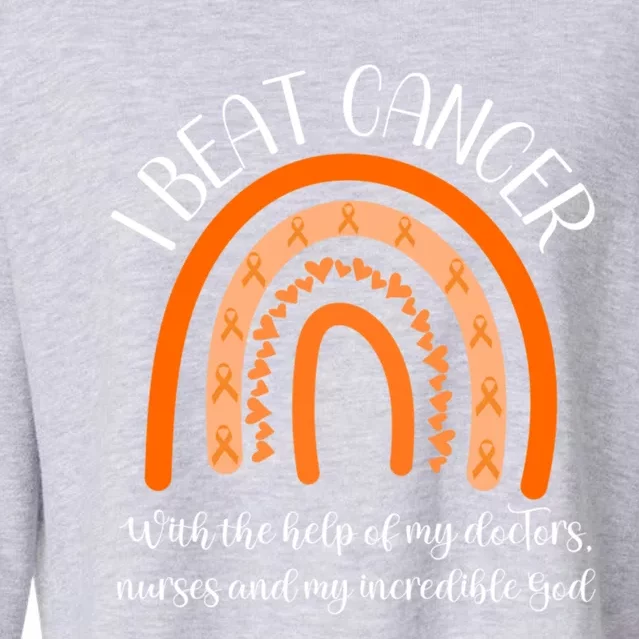 Leukemia Cancer Survivor End Chemo I Beat Cancer Awareness Gift Cropped Pullover Crew