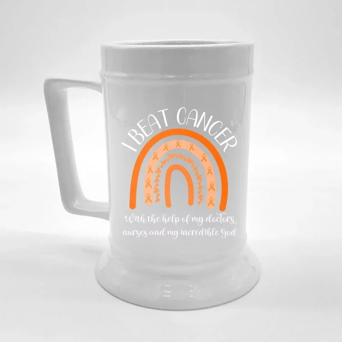 Leukemia Cancer Survivor End Chemo I Beat Cancer Awareness Gift Front & Back Beer Stein