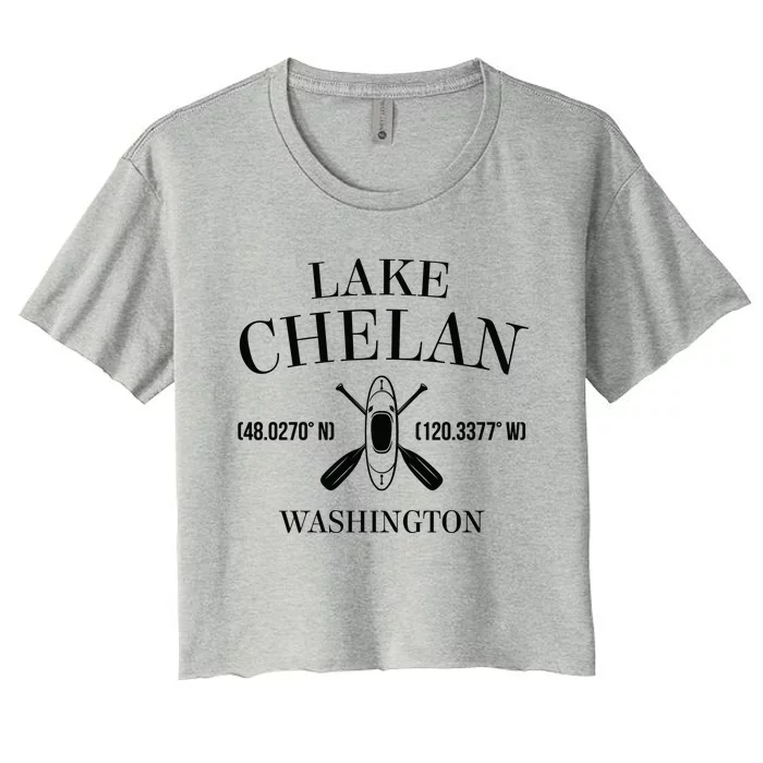 Lake Chelan State Park Washington Kayak Kayaking Meaningful Gift Women's Crop Top Tee