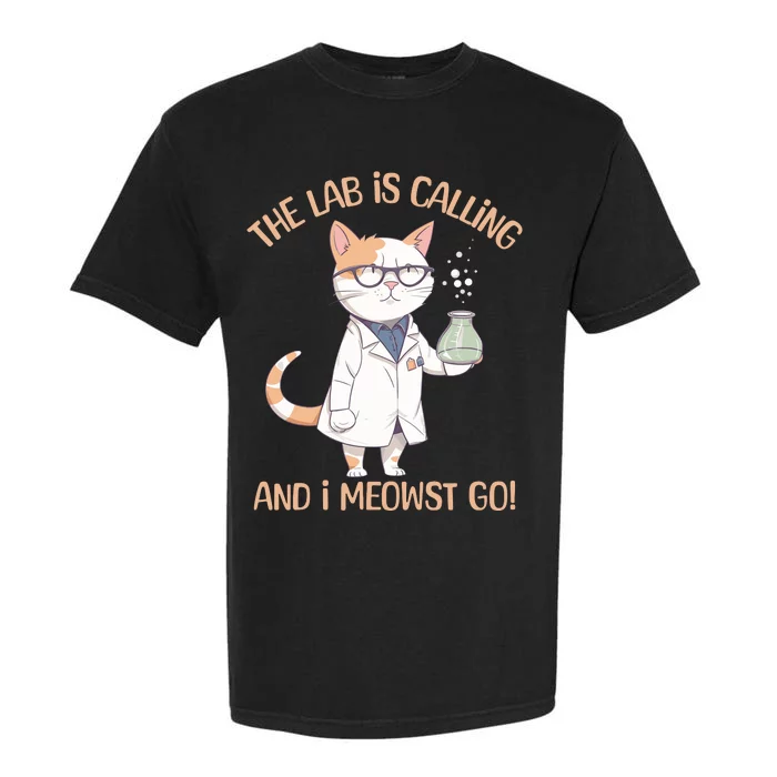 Lab Calling Science Funny Lab Cat Laboratory Chemistry Garment-Dyed Heavyweight T-Shirt