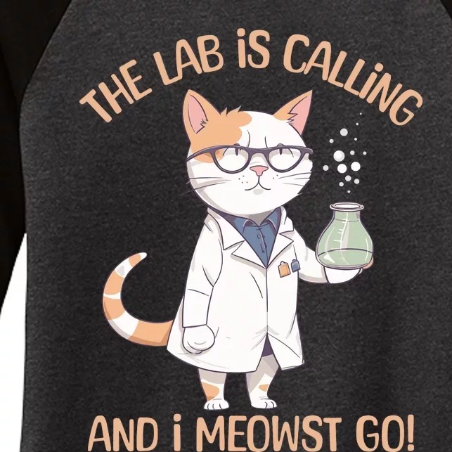 Lab Calling Science Funny Lab Cat Laboratory Chemistry Women's Tri-Blend 3/4-Sleeve Raglan Shirt