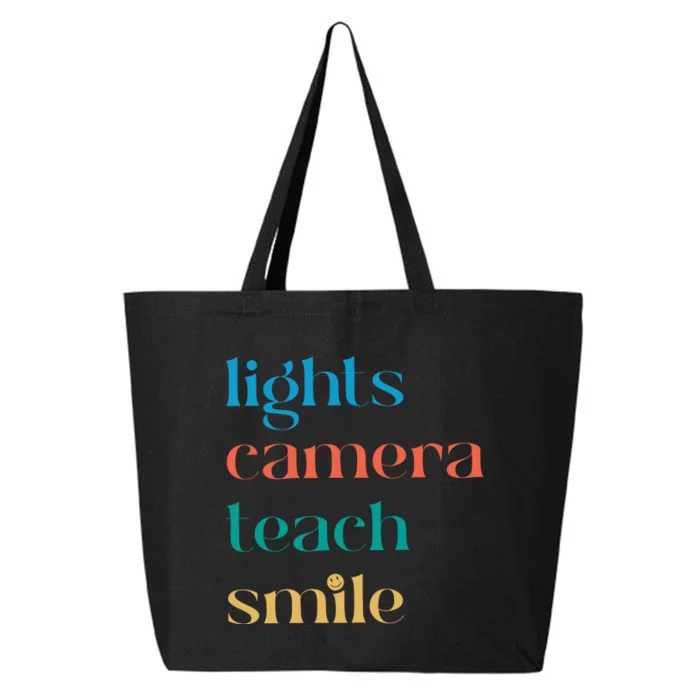 Lights Camera Teacher Smile Funny Teacher 25L Jumbo Tote