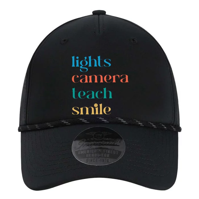 Lights Camera Teacher Smile Funny Teacher Performance The Dyno Cap