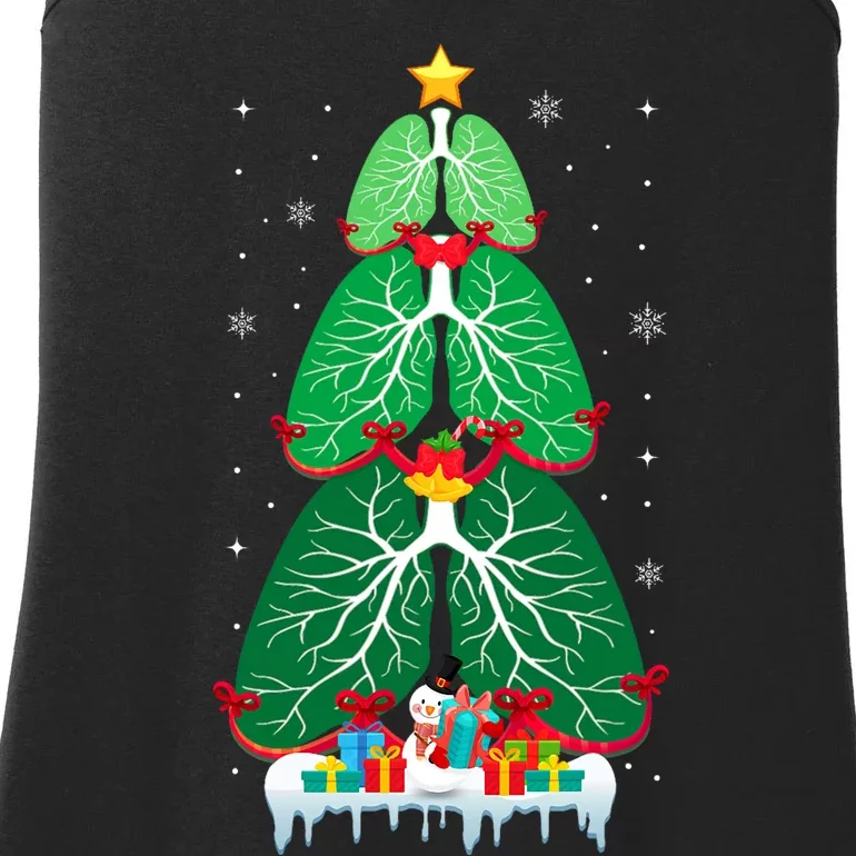 Lung Christmas Tree Respiratory Therapy Xmas Therapist Ladies Essential Tank