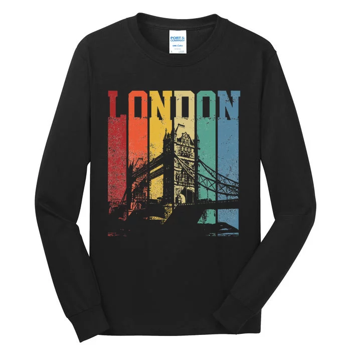 London City Tower Bridge England United Kingdom Vintage Tall Long Sleeve T-Shirt