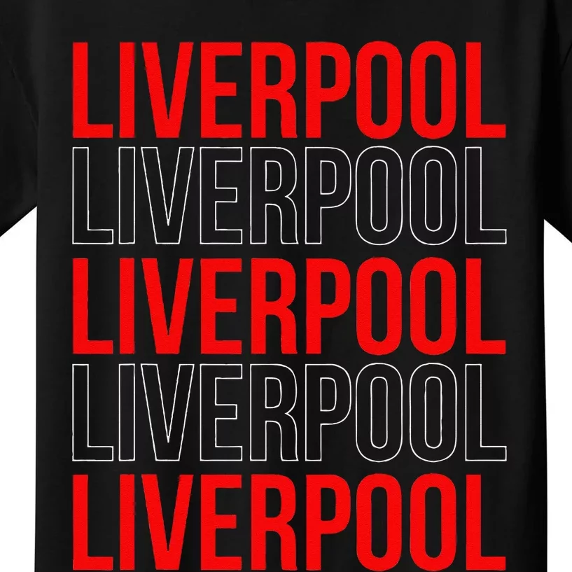 Liverpool City Tourist Souvenir Gift Uk England Kids T-Shirt