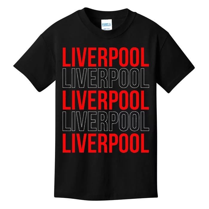 Liverpool City Tourist Souvenir Gift Uk England Kids T-Shirt