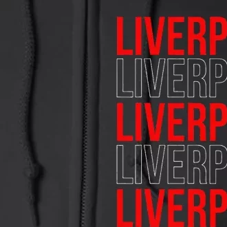 Liverpool City Tourist Souvenir Gift Uk England Full Zip Hoodie