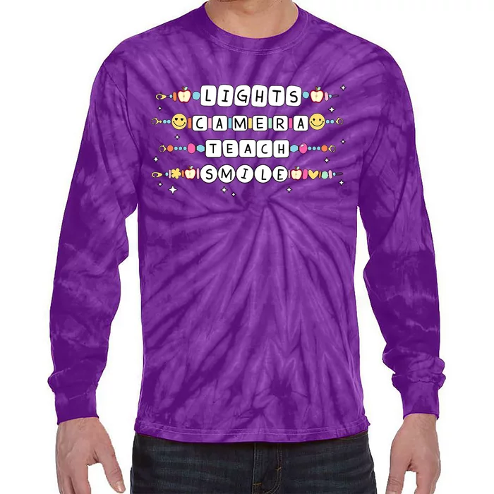 Lights Camera Teach Smile Tie-Dye Long Sleeve Shirt