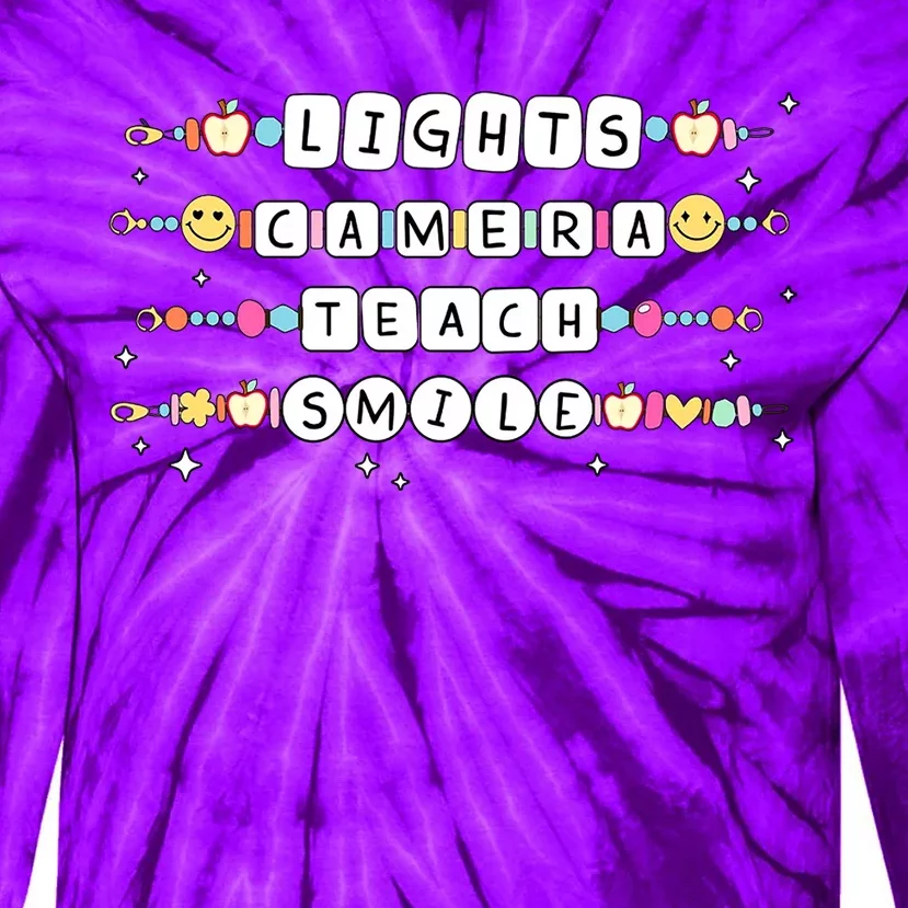 Lights Camera Teach Smile Tie-Dye Long Sleeve Shirt